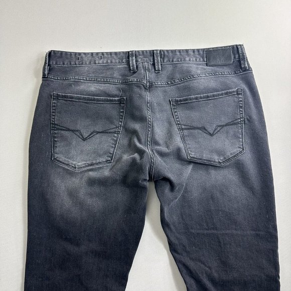 Vintage Guess Jeans Slim Straight Men's Size 38x31 Faded Black Distressed - Picture 5 of 11